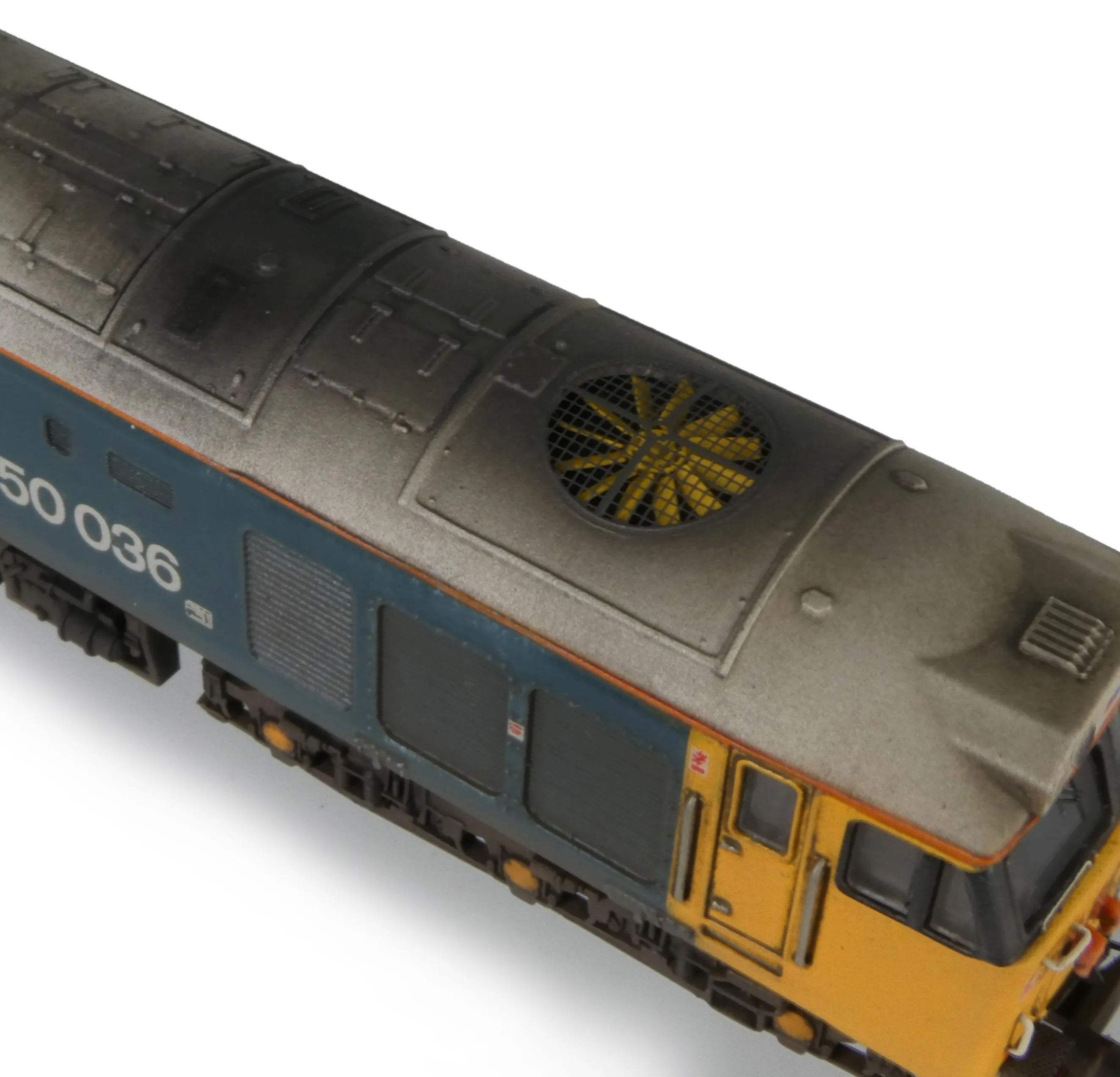 Etched fan and grill on Class 50 036