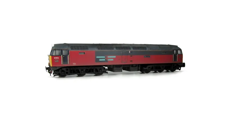 47475 showing a full respray to RES livery including re-positioning of cantrail stripe. Details include: changed battery box, detailed buffer beam at one end, renumbered, body lowered, finer aerials, moulded roof grills replaced with etched versions. etch