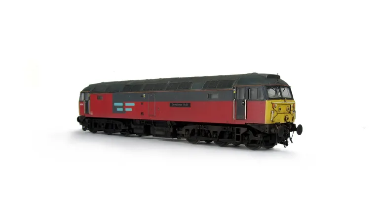 47784 showing a partial respray to RES livery. Base model has been converted to a cutaway buffer beam example with modified battery box. Other details include: detailed buffer beam at one end and semi detailed at coupling end, moulded nose handrails repla