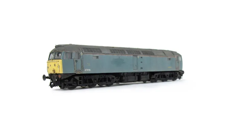 47816 showing a full respray into FGW in it&#x27;s final days and one end converted to a flush front. The loco has been heavily faded with bleached paintwork and special effects of patch paintwork and rust. Base model has been converted to a cutaway buffe