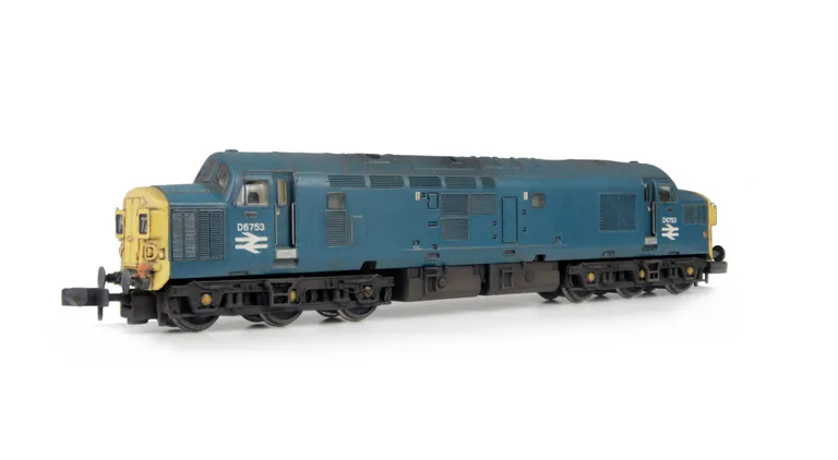 D6753 Details include: semi detailed buffer beam at both ends, nose end etched headcode surrounds, change of headcode, moulded roof grill replaced with 5 part etched fan and grill, bogie mod to reduce gap between body and bogies, frost grill, speedo cable