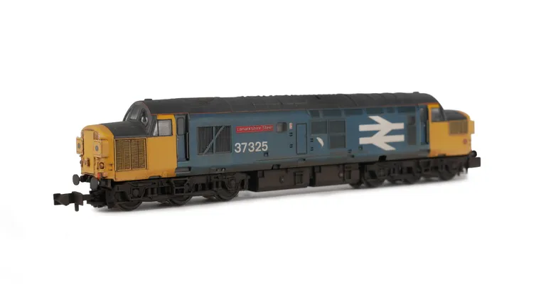 37325 boiler access panel and steps plated over and respray of roof to black with adjusted cantrail and livery modifications, Other details include bogie modification to reduce gap between body and bogies, aerial removed, etched nameplates, moulded roof g