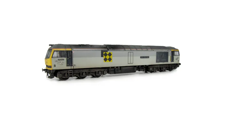 60056 with re-livery to coal sector, detailed buffer beam at one end and semi detailed at coupling end, renumbered, driver added, etched arrows and special etched numbers for customer at non numbered end and body lowered.