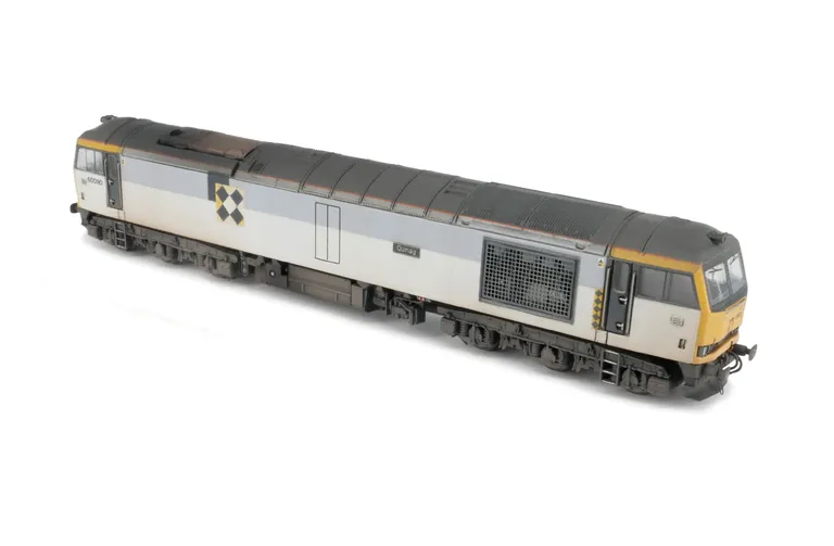 60090 Details include: renumbered, grey bands resprayed to faded shades, faded white on coal branding, detailed buffer beam and semi detailed detailed buffer beam at the coupling end, snowploughs fitted at coupling end with notch for couplers, driver fitt