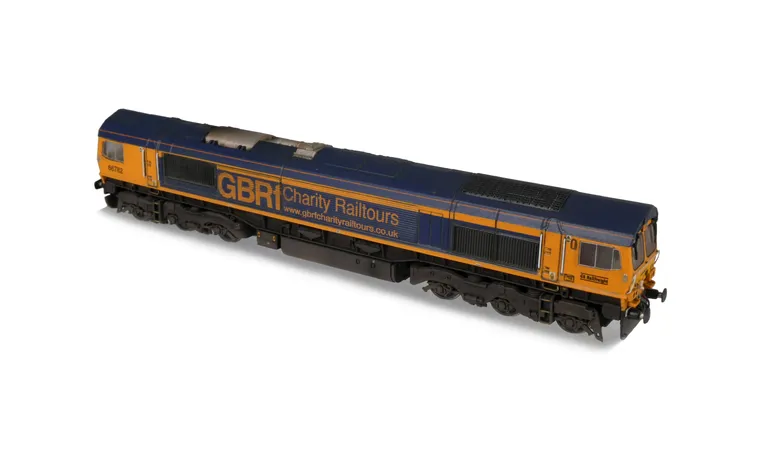 66782 with full respray to GBRF livery, renumbered, driver, detailed buffer beam at one end and front end handrails replaced with wire and pommels added.