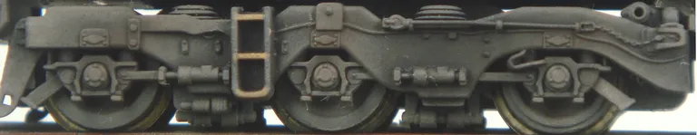 Close up of class 66 bogies