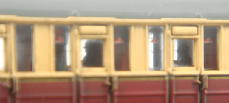Close up of passengers added to a Dapol Gresley coach.