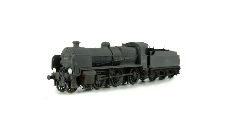 31817 heavily weathered. Added details include: renumbered, molded coal replaced with real coal, discs added and detailed buffer beam at one end.