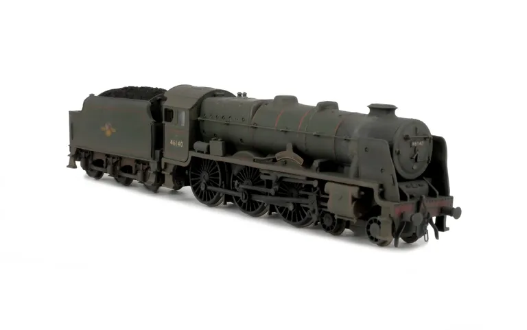 46140 with added details including: moulded coal replaced with real coal, etched work plates/nameplates, renumbered, loco crew and detailed buffer beam at one end.