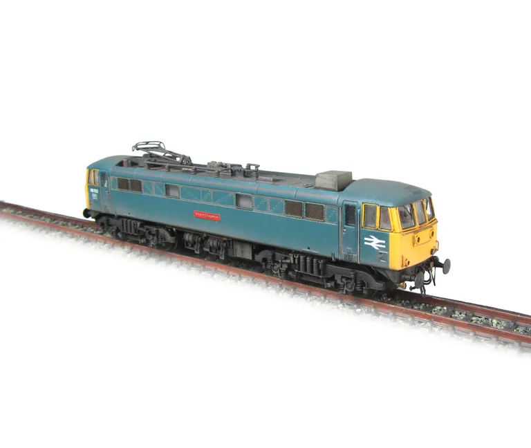 86103 Conversion to a 86/1 with different side frames, viewing box added to roof, extra light on nose, box added to battery box, lower door handle filled in, renumbered with etched nameplate, detailed buffer beam at one end and pommel added to nose end ha