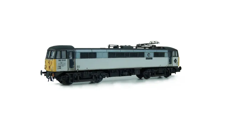 86502 with a semi respray to change the shades of the grey bands and black grills along with a relivery of unbranded on one side and Railfreight general on the other side. Other details include: etched nameplates/plaques, detailed buffer beam at one end w