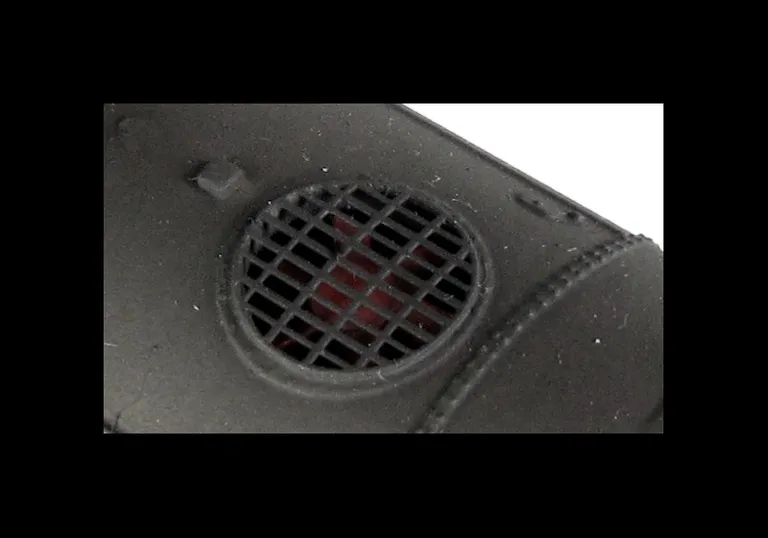 Close up of etched fan and grill