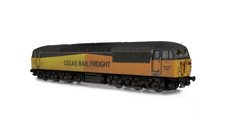56087 with detailed buffer beam at one end and semi detailed at coupling end, nose end handrails converted to double version, aerials added, renumbered, sandboxes replaced with more accurate and detailed versions, high intensity headlight changed, moulded
