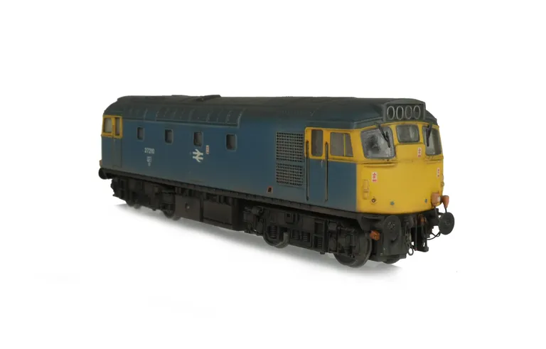 27210 with full respray into BR Blue. Brass buffers added, driver, boiler access panel taken off and smoothed over, etched work plates, moulded roof grill replaced with 3D etched fan and grill, modified battery box, renumbered, headcode changed with glass