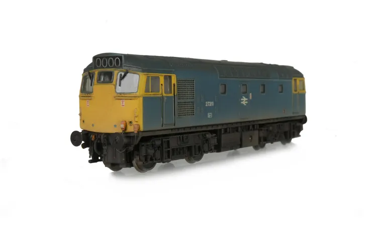 27211 with full respray into BR Blue. Brass buffers added, driver, boiler access panel taken off and smoothed over, etched work plates, moulded roof grill replaced with 3D etched fan and grill, modified battery box, renumbered, headcode changed with glass