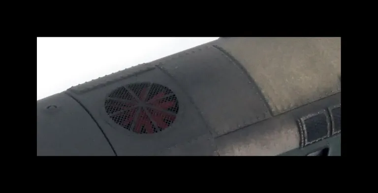 Close up of 3D etched roof grills.