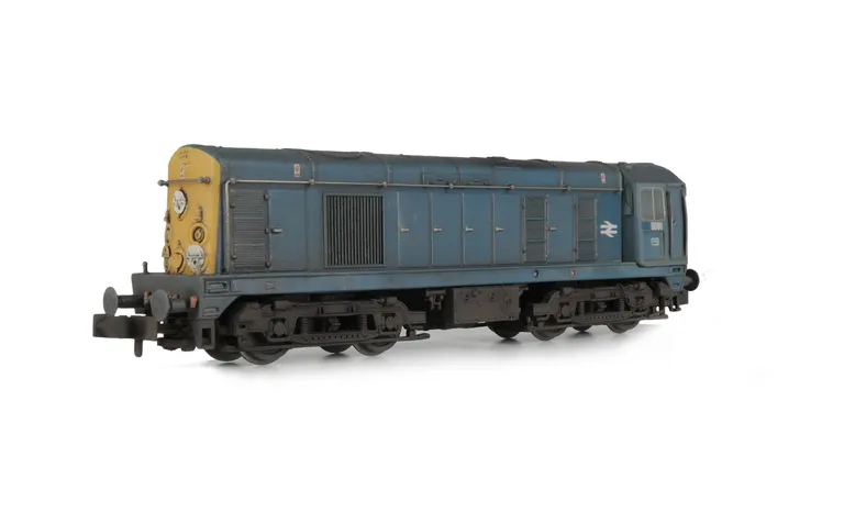 D8080 Conversion and respray to Scottish region class 20 with extended blue livery. Other details include: roof grills replaced with much finer etched fan and grill, larger cab side windows, token catcher recess added, headcode discs thinned down and hole