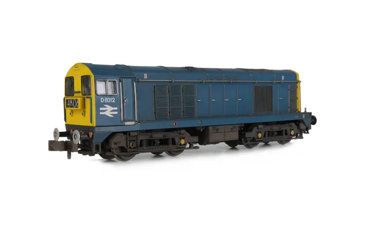 D8312 with light weathering and livery modification. Details include: roof grills replaced with much finer etched fan and grill, renumbered, headcode changed, bogie modification to reduce the gap between body and bogies, horn grill covers made finer, semi