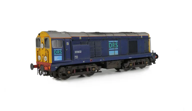 20902 Conversion and respray to DRS 20/9. Other details include: roof grills replaced with much finer etched fan and grill, aerial pods, bogie modification to reduce the gap between body and bogies, headcode discs thinned down and holes filled, renumbered