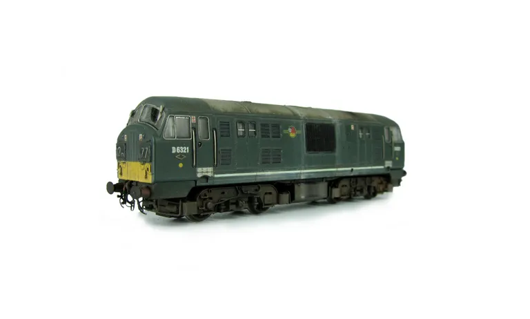 D6321 with faded finish, etched work-plates, headcode box glass added, driver, detailed buffer beam at one end and semi detailed at coupling end.