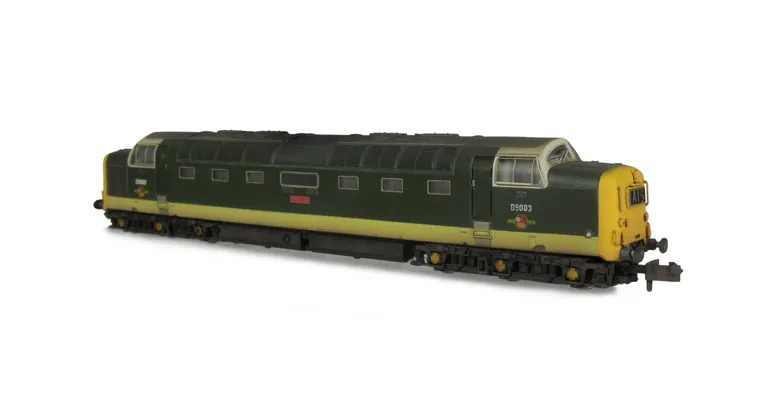 D9003 Renumbered, nose ends reprayed to full yellow, etched work plates, semi detailed buffer beam at both ends, etched nameplates and speedo cable added.