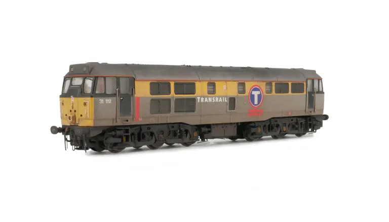 31112 Full respray to Dutch livery with Transrail branding. Added details include: extra catch on nose, renumbered, detailed buffer beam and semi detailed at coupling end, driver and moulded roof grills replaced with 3D etched fan and grill.