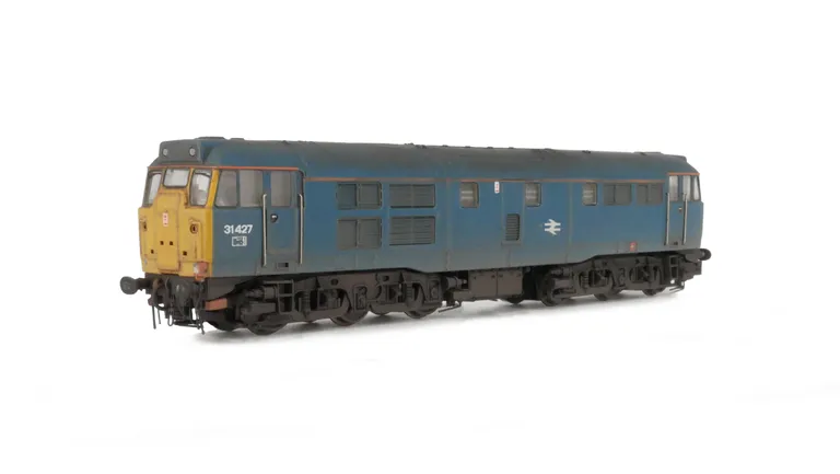 31427 Full respray to BR Blue with cantrail. Added details include: Headlight removed and smoothed over, etched work plates, renumbered, detailed buffer beam and semi detailed at coupling end, driver and moulded roof grills replaced with 3D etched fan and