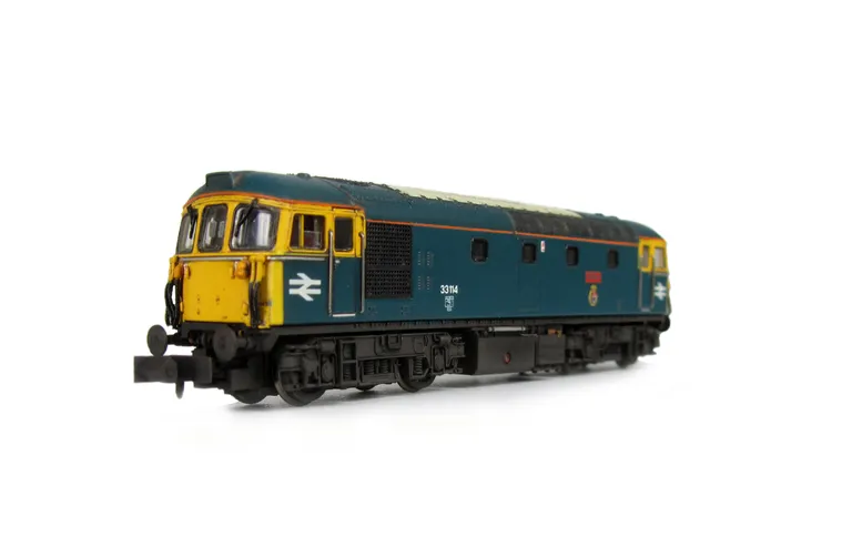 33114 in close to ex works condition with added details of: cantrail, brass buffers, renumbered, footsteps above buffers, semi detailed buffer beam and speedo cable.