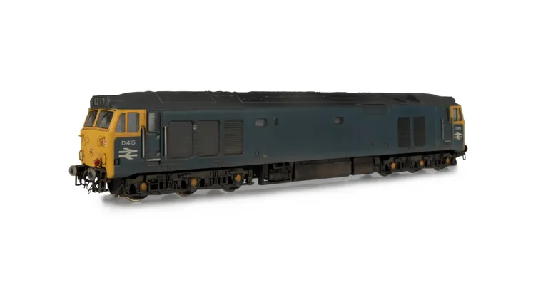 D415 Added details include: renumbered. etched work plates, headcode box modified to more prototypical version,  painted cab interior, driver, speedo cable added, moulded roof grills replaced with 3D fan and grill and detailed buffer beam.