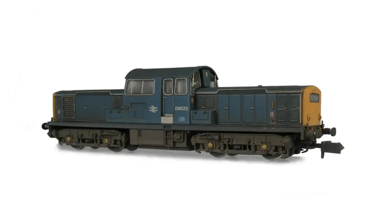 D8527 Renumbered with some livery modifications, semi detailed at both ends, etched work plates, moulded bonnet grills replaced with 3D etched versions of fan and grill, speedo cable, plastic covers added to headcode boxes.