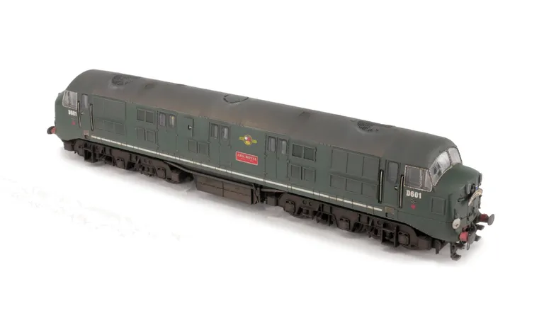 D601 With etched nameplates, moulded roof grills replaced with 3D etched versions, detailed buffer beam, etched headboard, etched work plates and slimmed down headcode discs