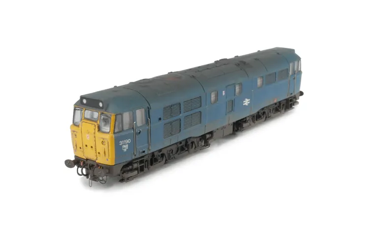 31190 Partial respray to BR Blue. Added details include: detailed buffer beam at one end, semi detailed buffer beam at coupling end, renumbered and moulded roof grills replaced with 3D etched fan and grill.